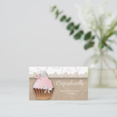 Cupcake Visitekaartje Lace (Staand voorkant)