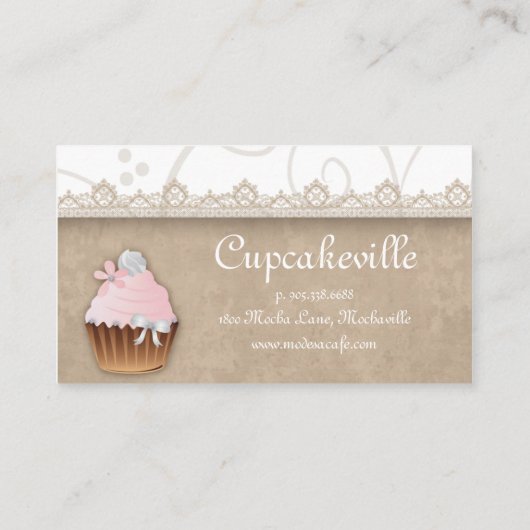 Cupcake Visitekaartje  Lace (Achterkant)