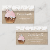 Cupcake Visitekaartje Lace (Voorkant / Achterkant)
