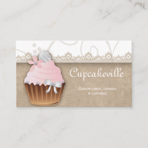 Cupcake Visitekaartje  Lace