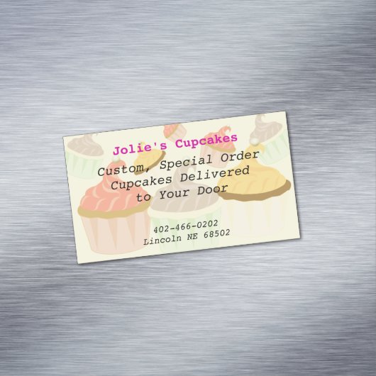 Cupcake Visitekaartje Magnet Magnetisch Visitekaartje (Voorbeeld)