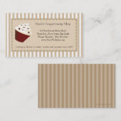 Cupcake-Visitekaartje, Soft Mocha Stripes Visitekaartje (Voorkant / Achterkant)