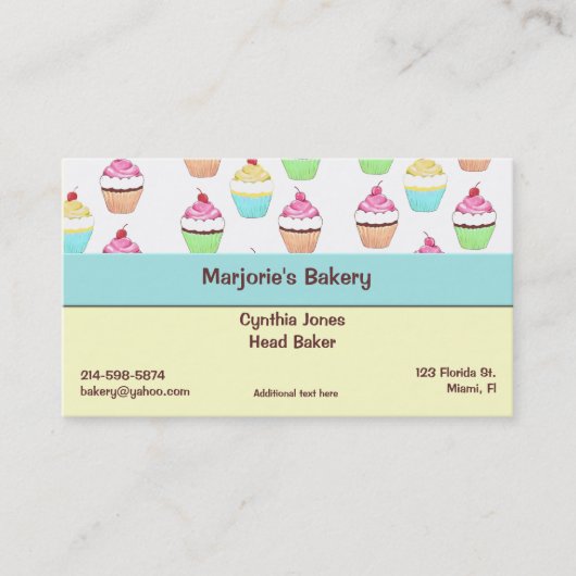 Cupcake-Visitekaartje Visitekaartje (Voorkant)
