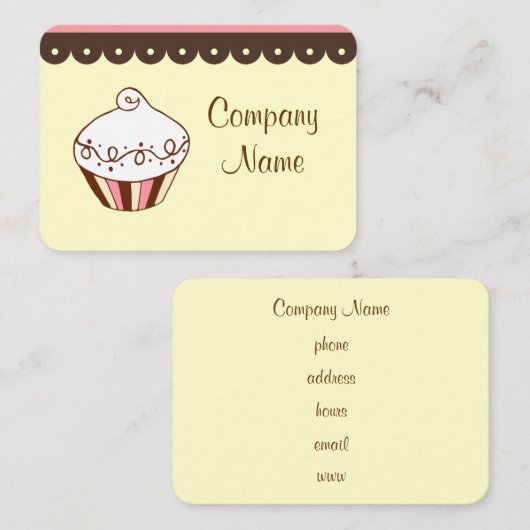 Cupcake Visitekaartjes (Voorkant / Achterkant)