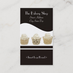 Cupcake-Visitekaartjes op zwarte achtergrond Visitekaartje
