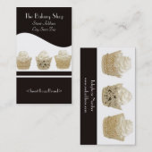 Cupcake-Visitekaartjes op zwarte achtergrond Visitekaartje (Voorkant / Achterkant)