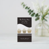 Cupcake-Visitekaartjes op zwarte achtergrond Visitekaartje (Staand voorkant)