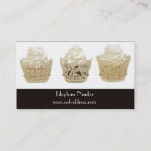 Cupcake-Visitekaartjes op zwarte achtergrond Visitekaartje (Achterkant)