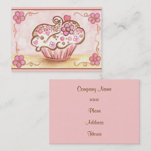 Cupcake-Visitekaartjes Visitekaartje (Voorkant / Achterkant)