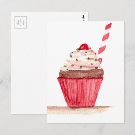 Cupcake-voedingskunst Briefkaart (Voorkant / Achterkant)