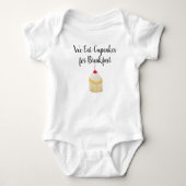Cupcake voor Breakfast Baby Bodysuit (Voorkant)