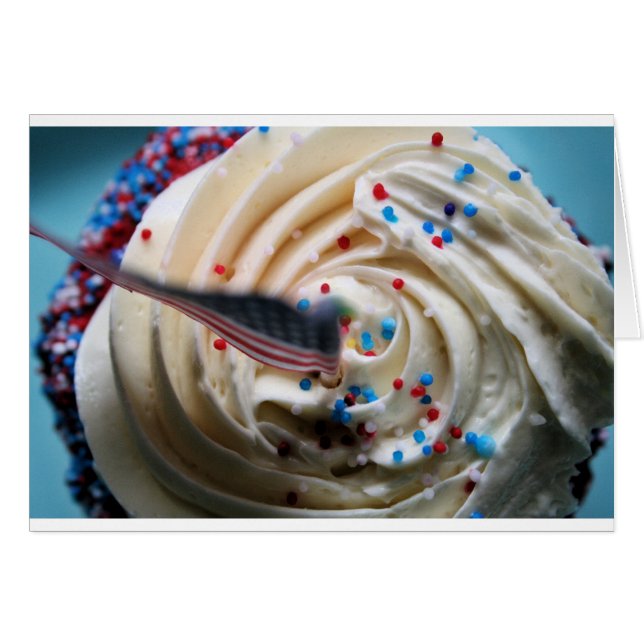 Cupcake vorst met een Amerikaanse vlag (Voorkant Horizontaal)