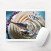 Cupcake vorst met een Amerikaanse vlag Muismat (Met muis)