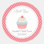 Cupcake Vrijgezellenfeest Dank u Sticker (Voorkant)