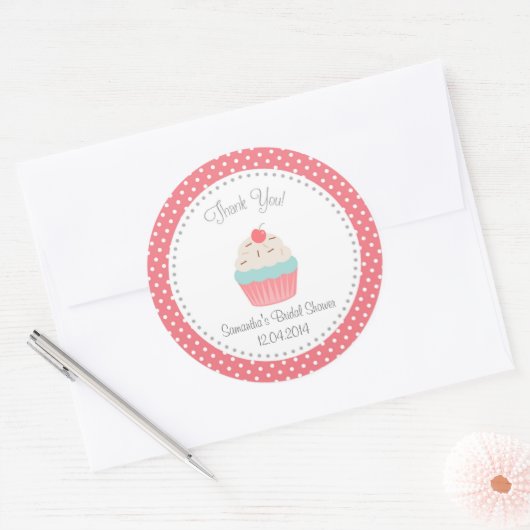 Cupcake Vrijgezellenfeest Dank u Sticker (Envelop)