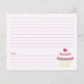 Cupcake Vrijgezellenfeest Recipe Kaart (Achterkant)