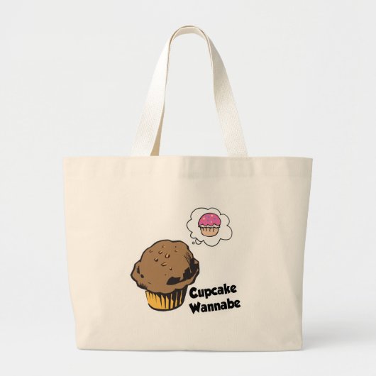 Cupcake Wannabe Muffin Grote Tote Bag (Voorkant)