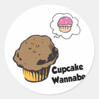 Cupcake Wannabe Muffin Ronde Sticker