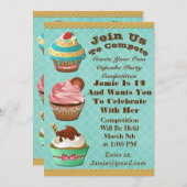 Cupcake Wars Bak Off Verjaardag Aqua Diamond Uitno Kaart (Voorkant / Achterkant)