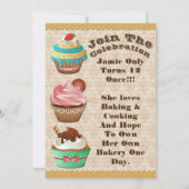 Cupcake Wars Bak Off Verjaardag Fleur de Lis Uitno Kaart (Achterkant)