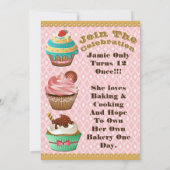 Cupcake Wars Bak Off Verjaardag Roze Diamant Uitno Kaart (Achterkant)