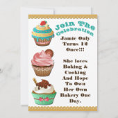 Cupcake Wars Bake off Birthday Multi Color Invite Kaart (Achterkant)