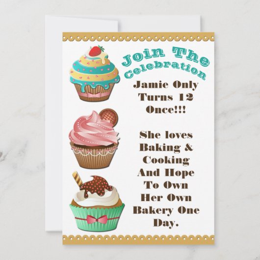 Cupcake Wars Bakwedstrijd Verjaardag Multi Kleur U Kaart (Achterkant)