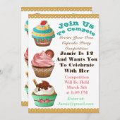 Cupcake Wars Bakwedstrijd Verjaardag Multi Kleur U Kaart (Voorkant / Achterkant)