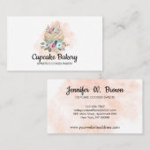 Cupcake Waterverf snijbakkerij Visitekaartje (Voorkant / Achterkant)