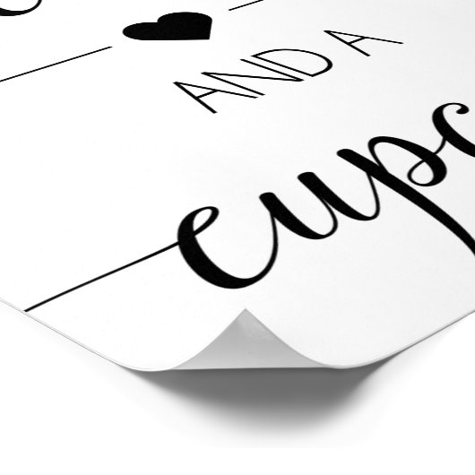 Cupcake Wedding Favor Sign | Tabel afdrukken verwe Poster (Hoek)