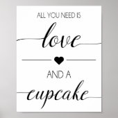 Cupcake Wedding Favor Sign | Tabel afdrukken verwe Poster (Voorkant)