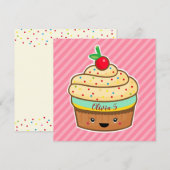 Cupcake-wenskaart met naam feestdagenkaart (Voorkant / Achterkant)
