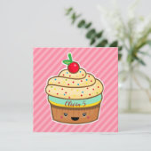 Cupcake-wenskaart met naam feestdagenkaart (Staand voorkant)