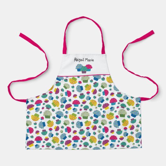 Cupcake Whimsical Illustration Pattern Schort (Voorkant)