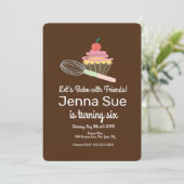 Cupcake Whisk Baking Birthday Party-gereedschap Kaart (Staand voorkant)