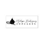 Cupcake Whisk Bakkerij Bakker Script  Logo Rubberstempel (Gestempeld)