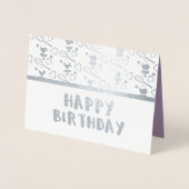 Cupcake Whisk Confetti Geometrical Birthday Folie Kaarten (Voorkant)