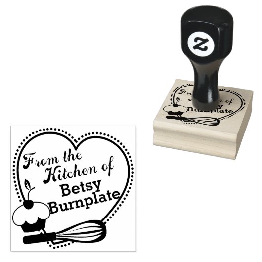 Cupcake whisk hart bakken uit de keuken van rubberstempel (Gestempeld)