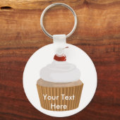 Cupcake-White en bruin Sleutelhanger (Voorkant)