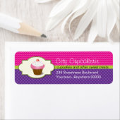 Cupcake Winkeladres terugzendadres label (Insitu)