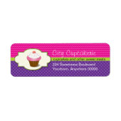 Cupcake Winkeladres terugzendadres label (Voorkant)