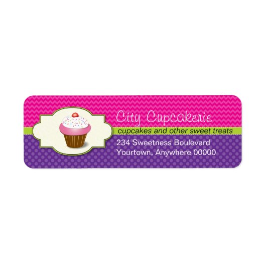 Cupcake Winkeladres terugzendadres label (Voorkant)
