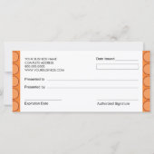 Cupcake Winkelen of bakkerij Cadeaubonnen (Achterkant)