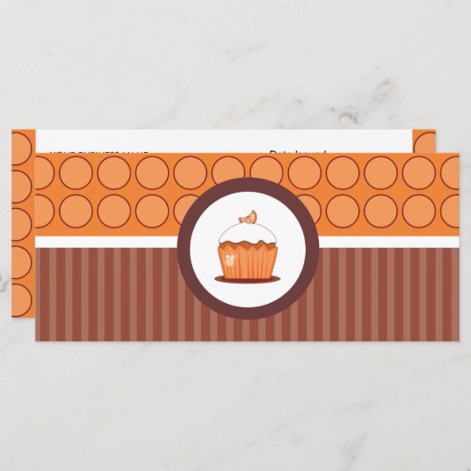 Cupcake Winkelen of bakkerij Cadeaubonnen (Voorkant / Achterkant)