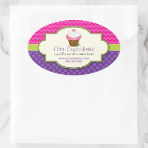 Cupcake Winkelpromotiesticker Ovale Sticker