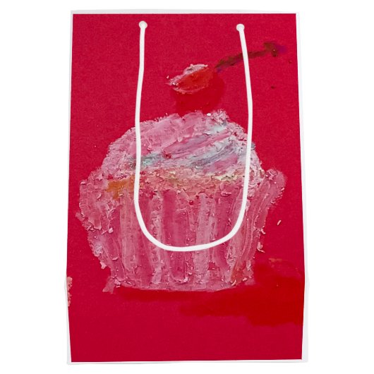 Cupcake with strawberry Frosting Medium Cadeauzakje (Achterkant)