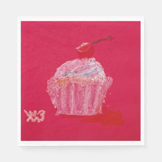 Cupcake with strawberry Frosting Servet (Voorkant)