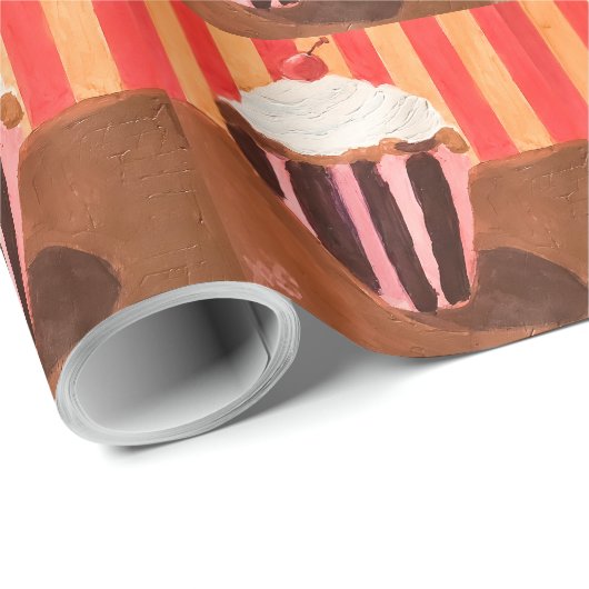 Cupcake with Vanilla Frosting Cadeaupapier (Rol Hoek)