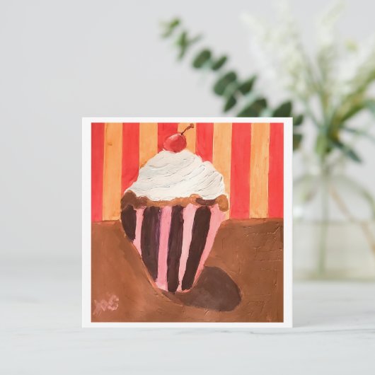 Cupcake with Vanilla Frosting Kaart (Staand voorkant)