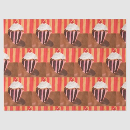 Cupcake with Vanilla Frosting Tissuepapier (Voorkant)